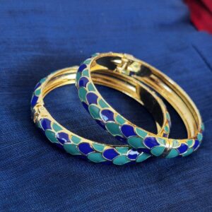 Enamel Bracelets, Enamel Bangles, Blue Bangles