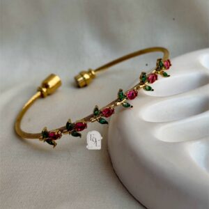 Ruby Pink Tulip Magnetic lock Kada