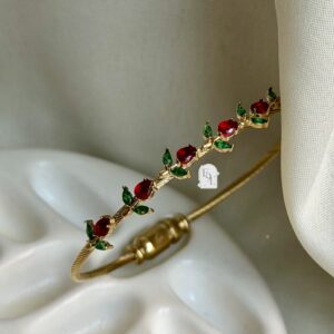 Red & Green Tulip Magnetic lock Kada