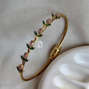 Pink & Green Tulip Magnetic lock Kada
