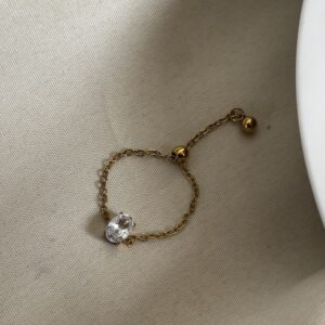 anti tarnish waterproof 18k gold ring for women