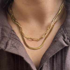 Herringbone Link Layered Necklace