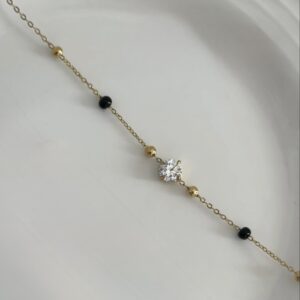 Solitaire Black beads Bracelet